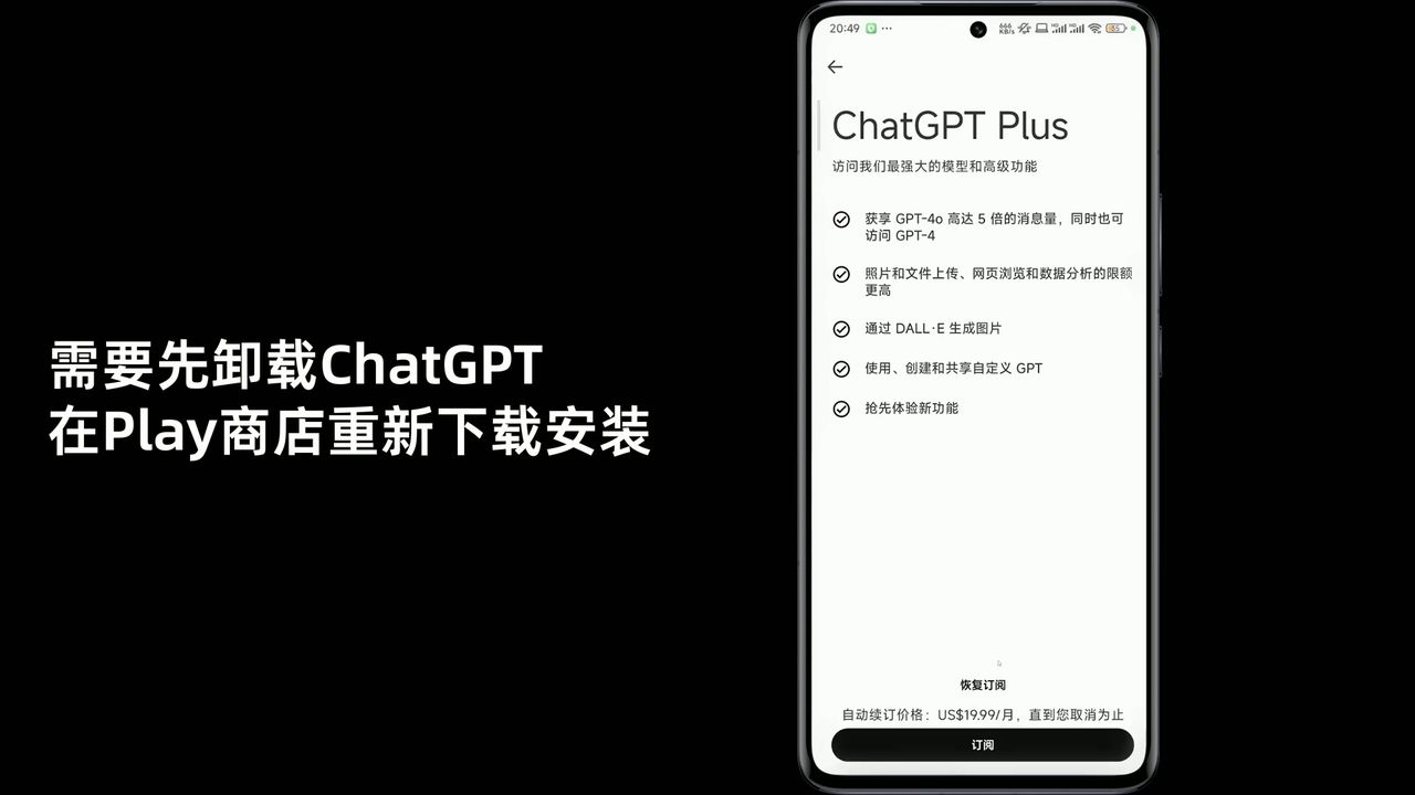ChatGPT Plus 订阅显示美元价格